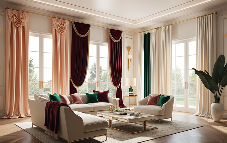 Different Curtain Styles - Patterned Eyelet, Wave, Adjustable Curtains